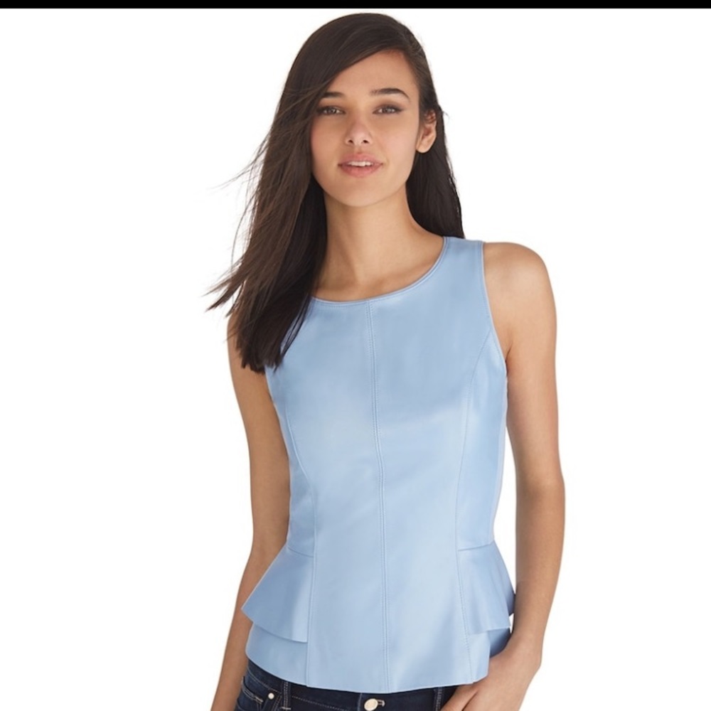 WHBM Sleeveless Leather Bodice Top